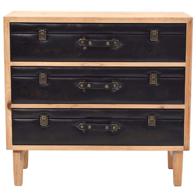 Cassettiera in Legno Massello di Abete 80x36x75 cm