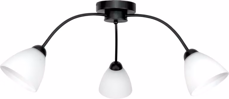 Lampada da soffitto, nera, lampada in vetro, bianca 15-312 JAGNA