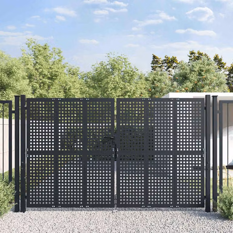 Cancello da giardino doppio vidaXL in acciaio antracite L: 300 cm, H: 200 cm