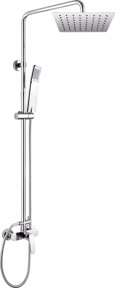 Miscelatore doccia Mereo Eve con piatto doccia angolare Slim, acciaio inox - CBE60104SDE