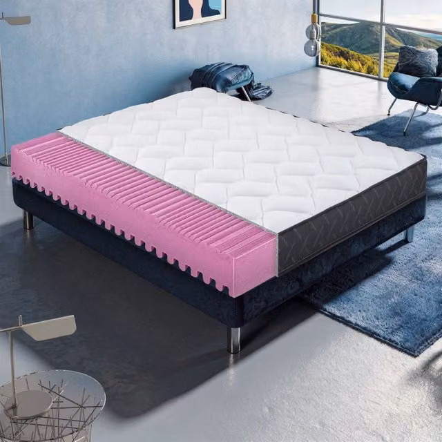 Materasso KingDream in Memory Foam Bianco con Rivestimento Sfoderabile e Regolazione della Temperatura, L/P/H: 180 x 200 x 16 cm