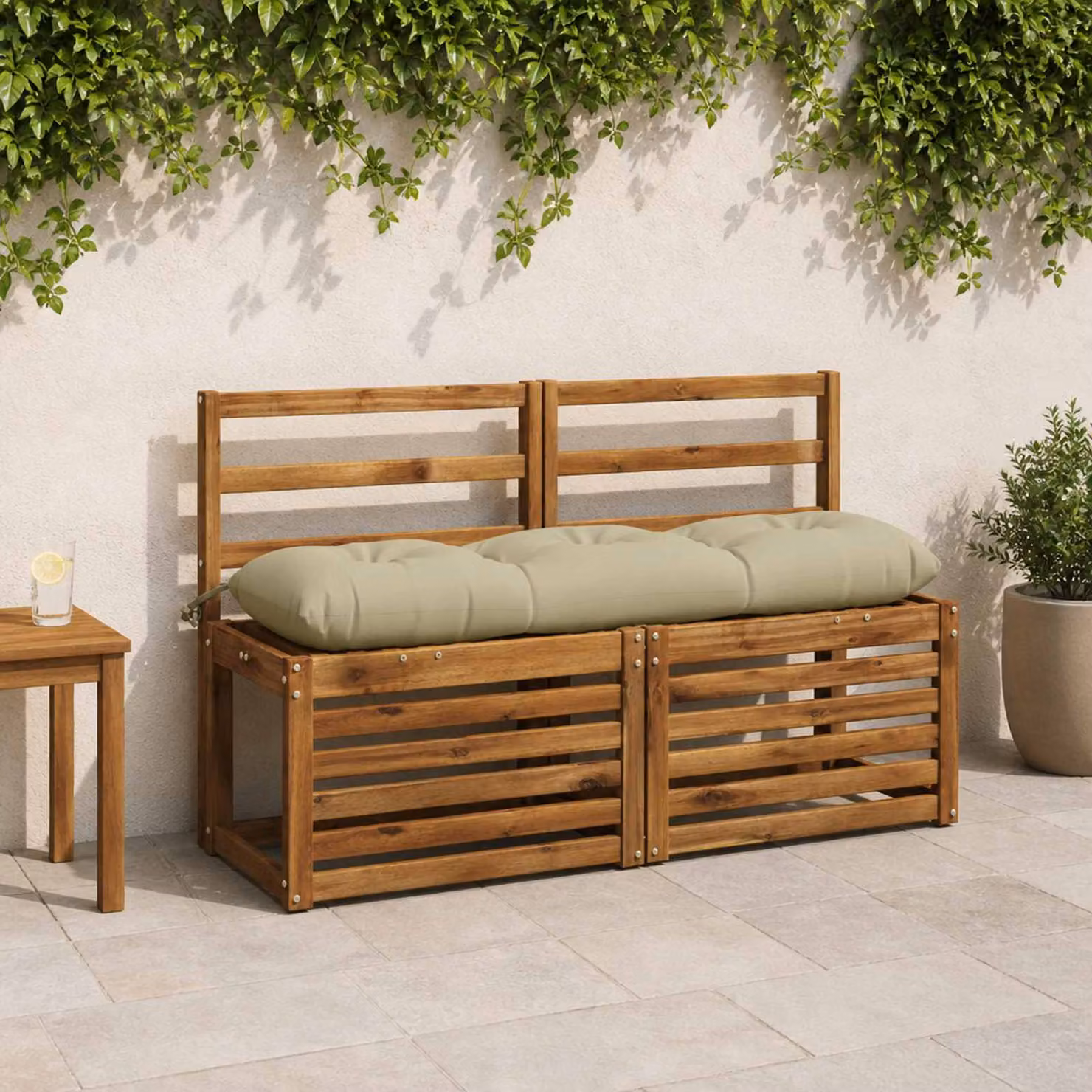 vidaXL Cuscino per panchina VIANEN Verde chiaro, 130 x 130 x 12 cm