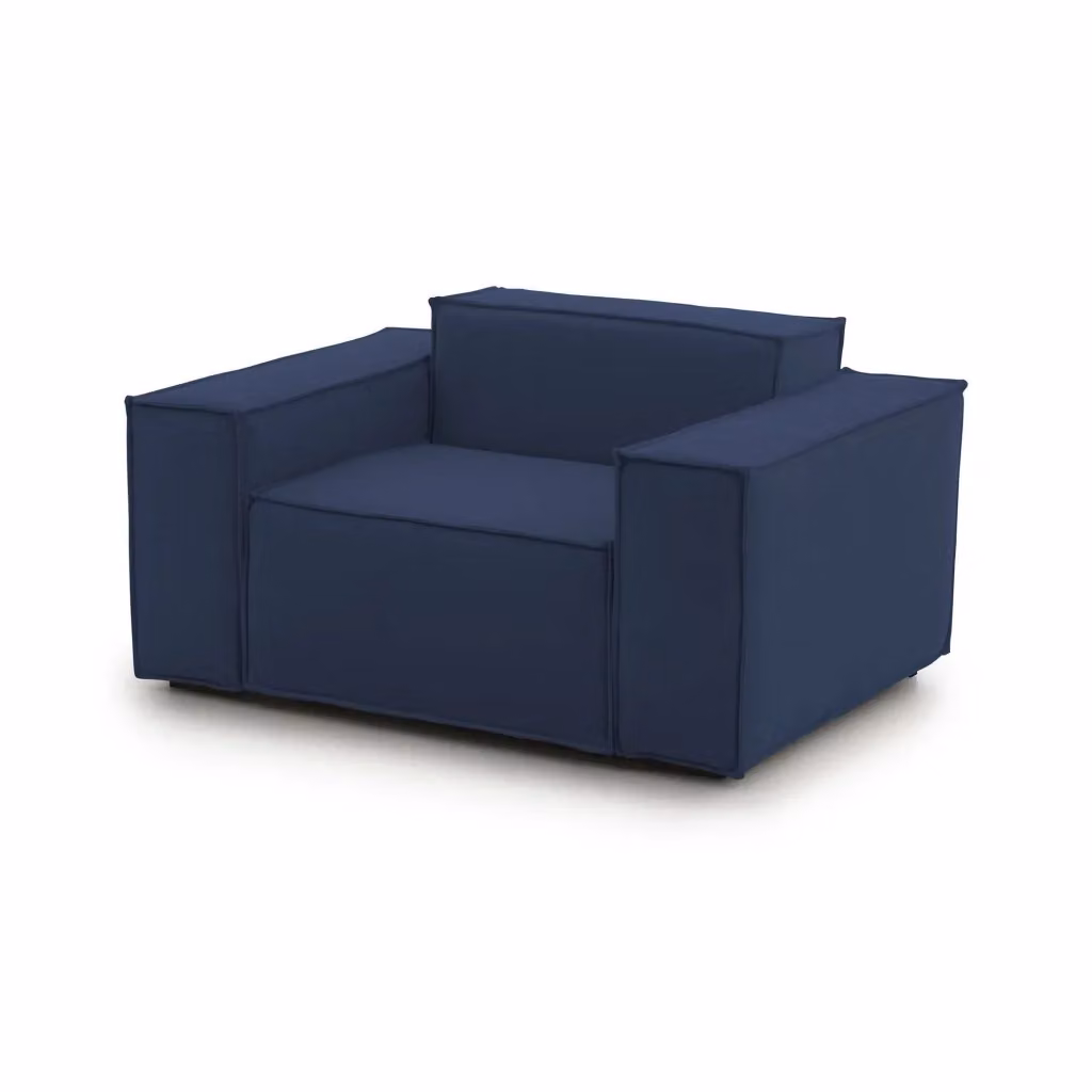 Poltrona relax Rodonite Talamo Italia in tessuto blu con struttura in legno, L: 160 cm, P: 95 cm, H: 70 cm – 2