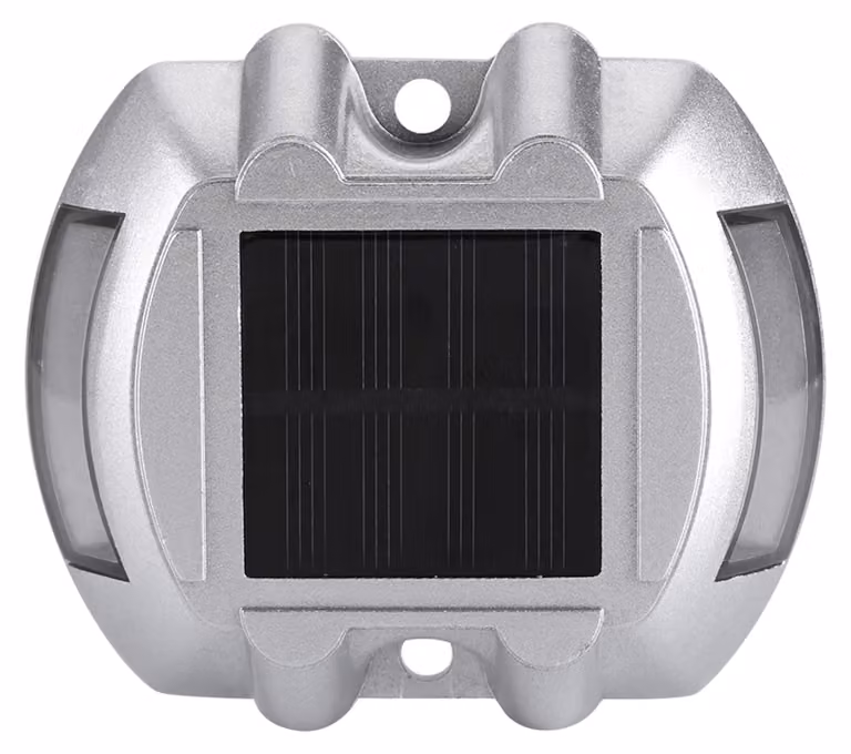 Lampione solare, 6 LED, alluminio pressofuso, luce bianca lampeggiante, grado di protezione IP68
