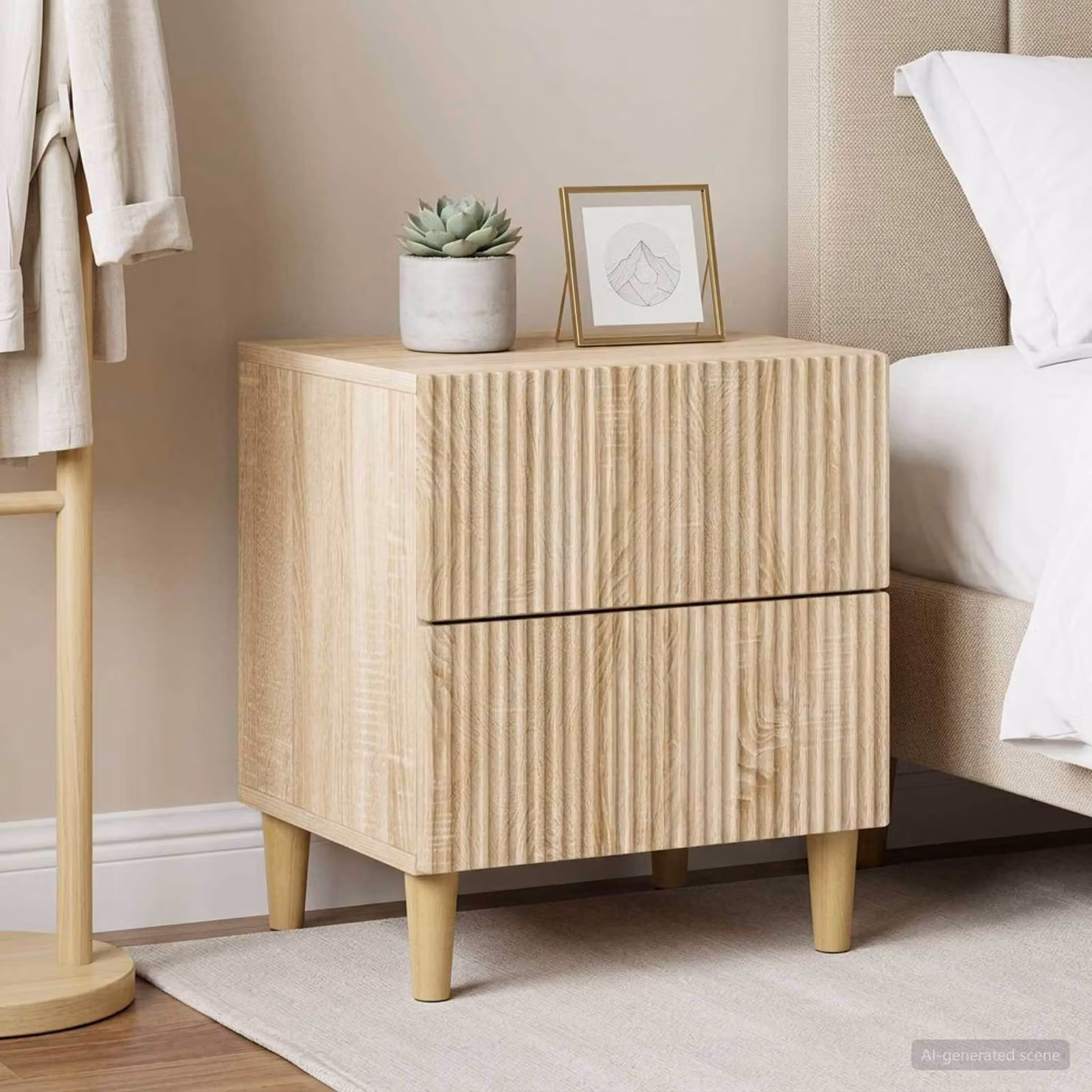 Set di 2 Armadi da Notte vidaXL in Rovere Sonoma, L 43 cm x P 34,5 cm x H 48 cm
