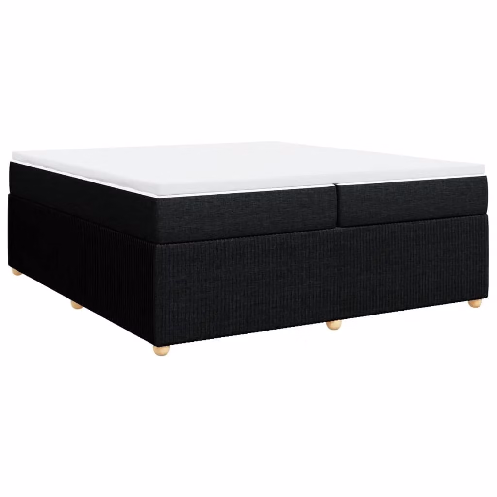 Giroletto a Molle con Materasso Nero 200x200 cm in Tessuto