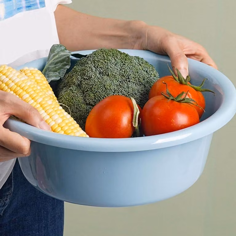 Lavabo rotondo da 30 cm, lavello in plastica per cucina, giardino e lavanderia, resistente e pratico