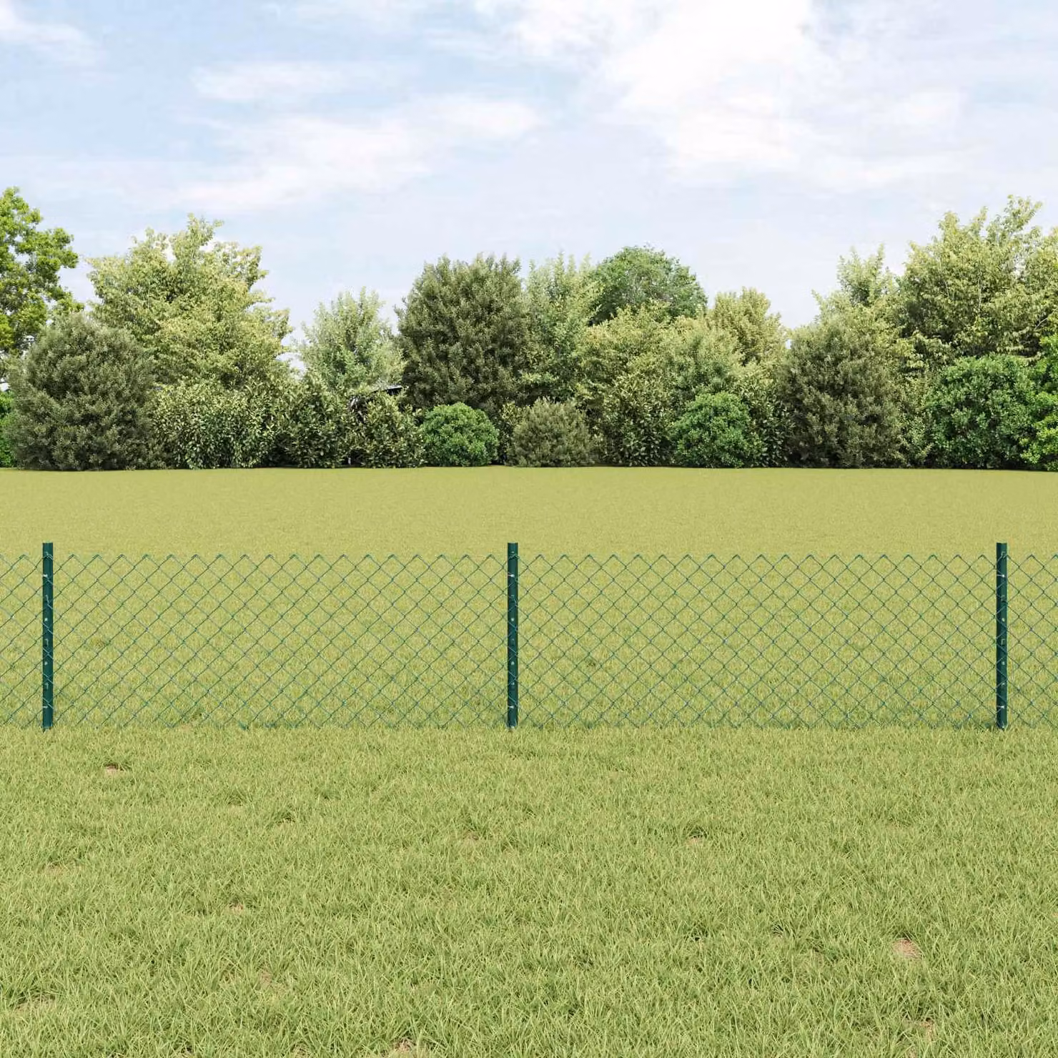 Recinzione in rete metallica con pali, 10 x 0,4 m, acciaio rivestito in PVC