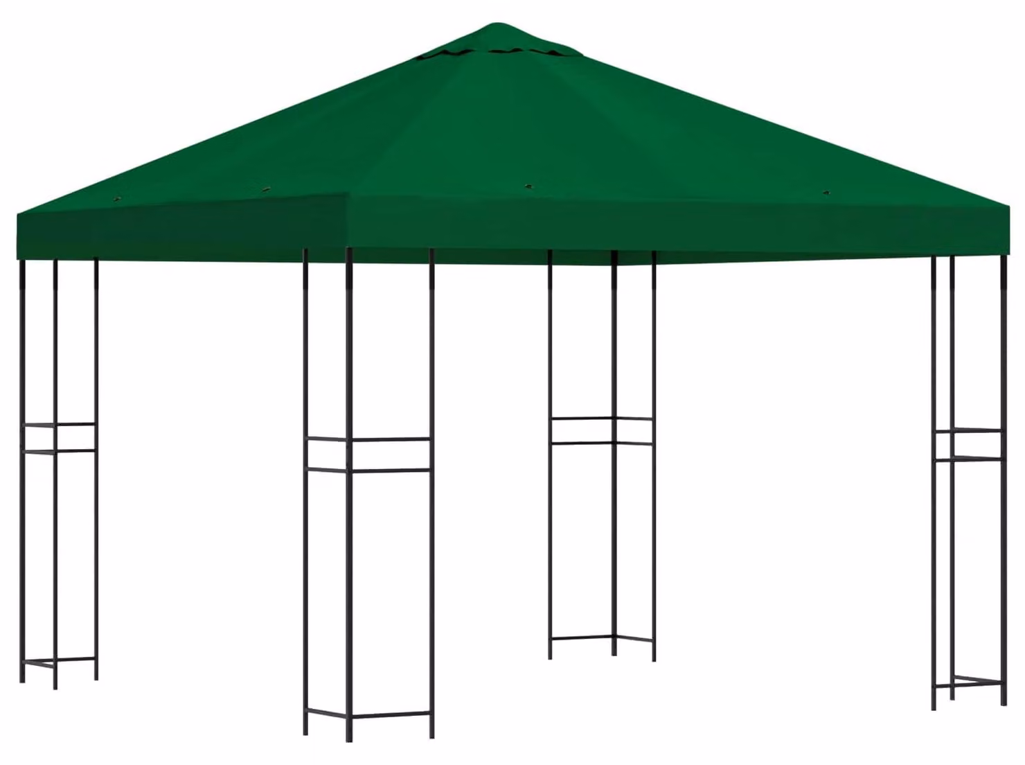 Gazebo 3 x 3 m Verde Poliestere e Acciaio 190 gsm
