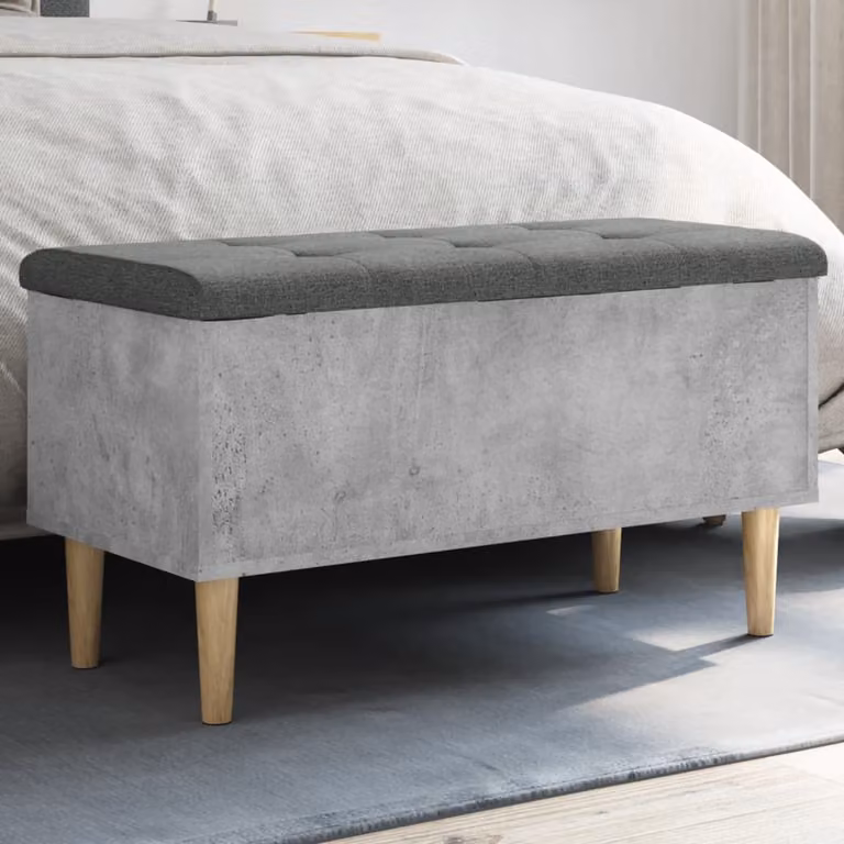 vidaXL Scarpiera Panca Moderna Grigia in Legno e MDF per Ingresso e Soggiorno L: 82 cm, P: 42 cm, H: 46 cm