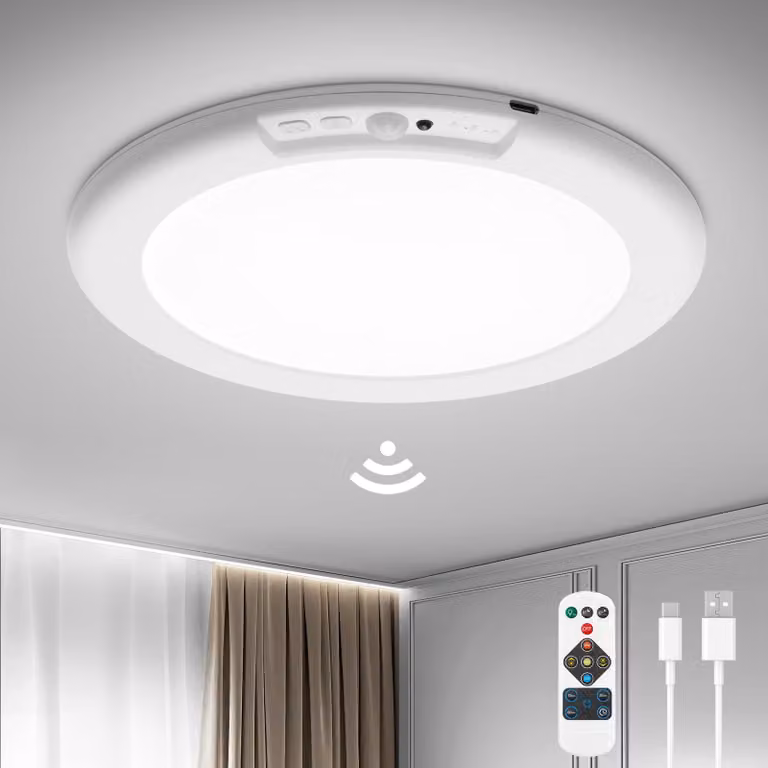 Lampada a soffitto LED ricaricabile con sensore di movimento, capacità 6000 mAh