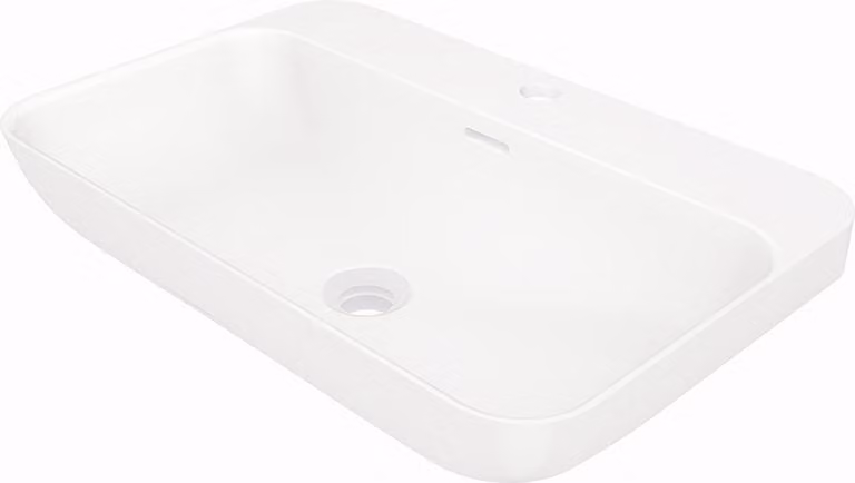 Steinberg Série 449 lavabo mural, 1 trou pour robinet, avec trop-plein, 600x400x120mm, blanc mat, 4497300W, 4497300W