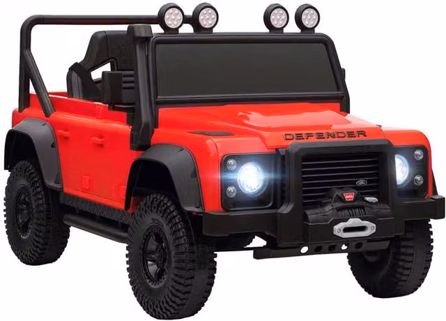 MACCHINA ELETTRICA PER BAMBINI 3-5 ANNI LAND ROVER OFFICIALE 12V CON TELECOMANDO, SOSPENSIONI, LUCI LED, ROSSO