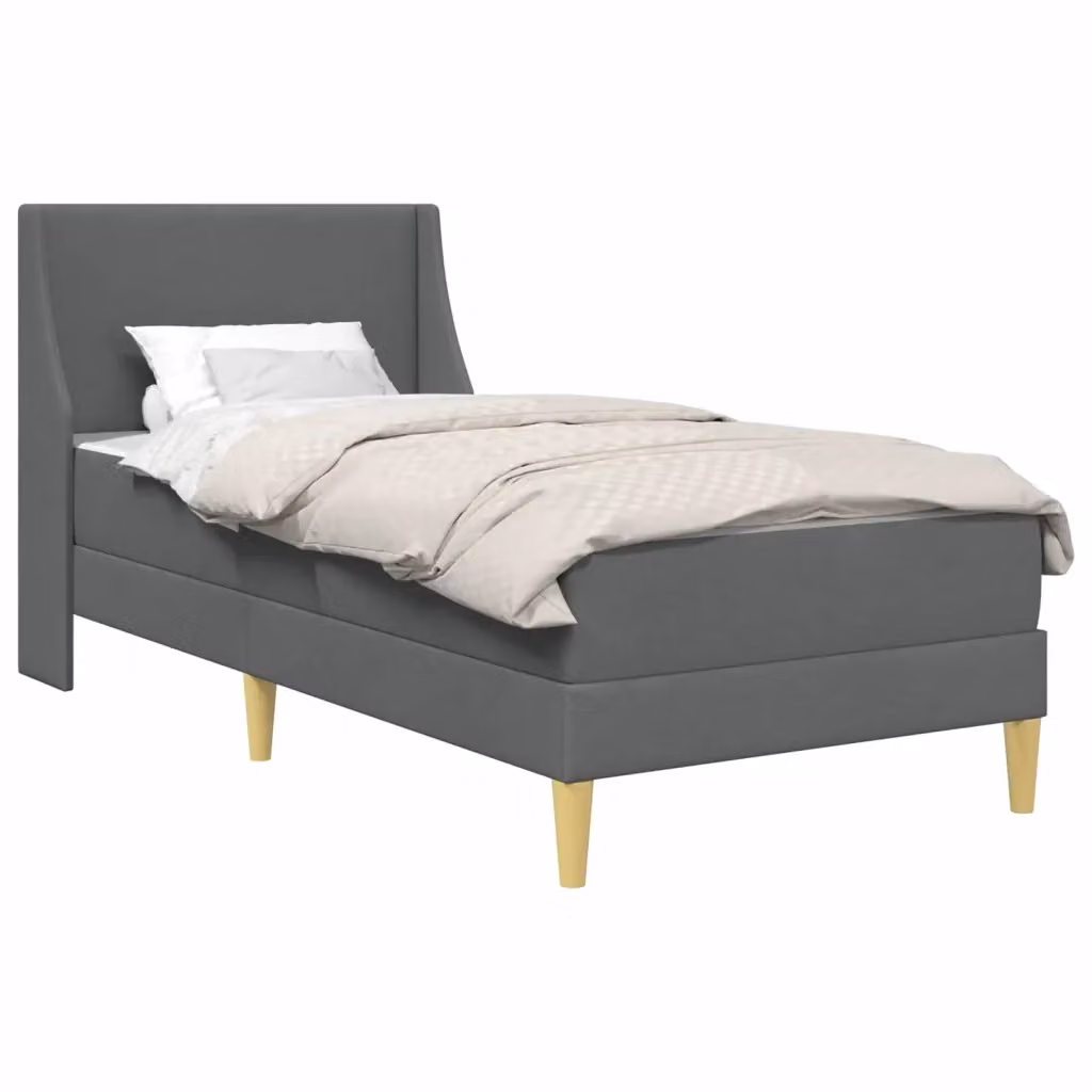 Letto moderno con materasso vidaXL in tessuto grigio e bianco L/P/H: 202 x 90 x 94 cm – 2