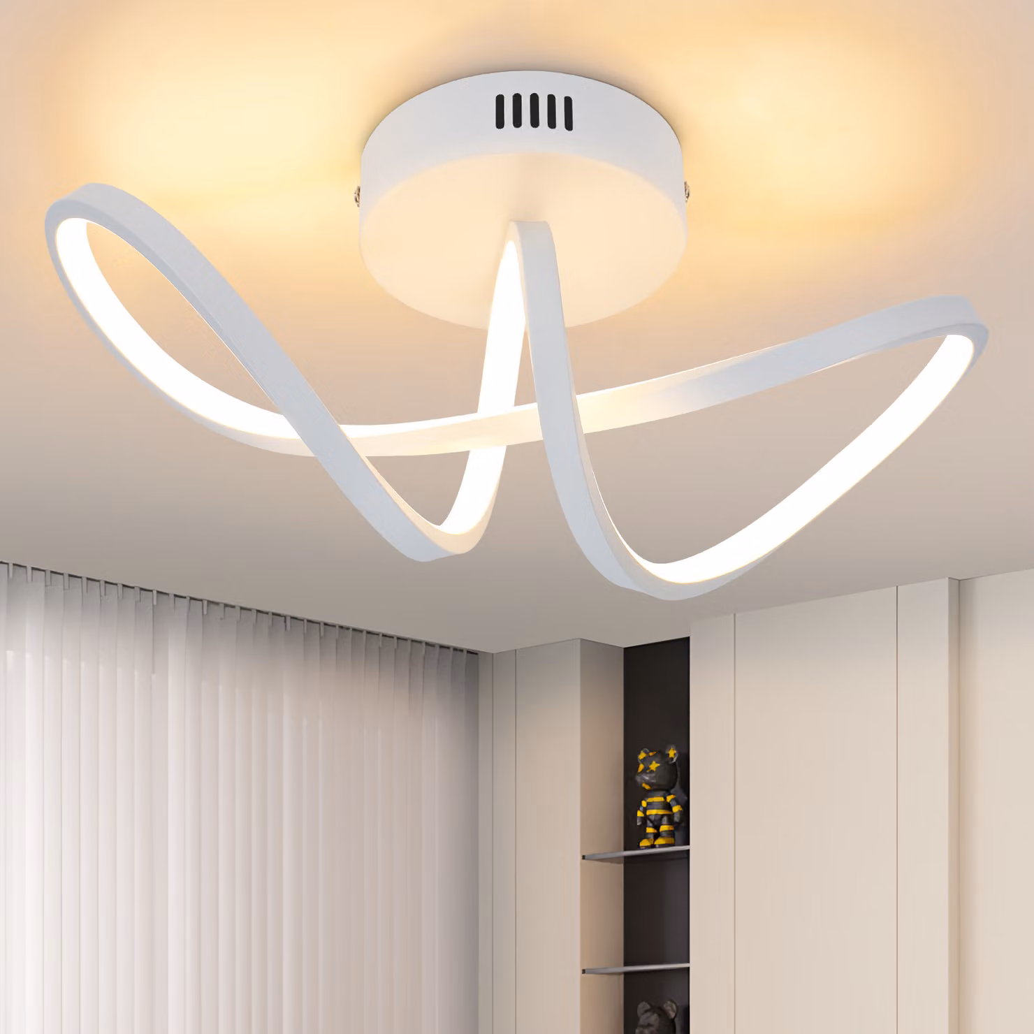 ZMH plafoniera camera da letto lampada da soffitto soggiorno moderno bianco 12W design 3000K bianco caldo cucina lampada illuminazione interna soffitto LED