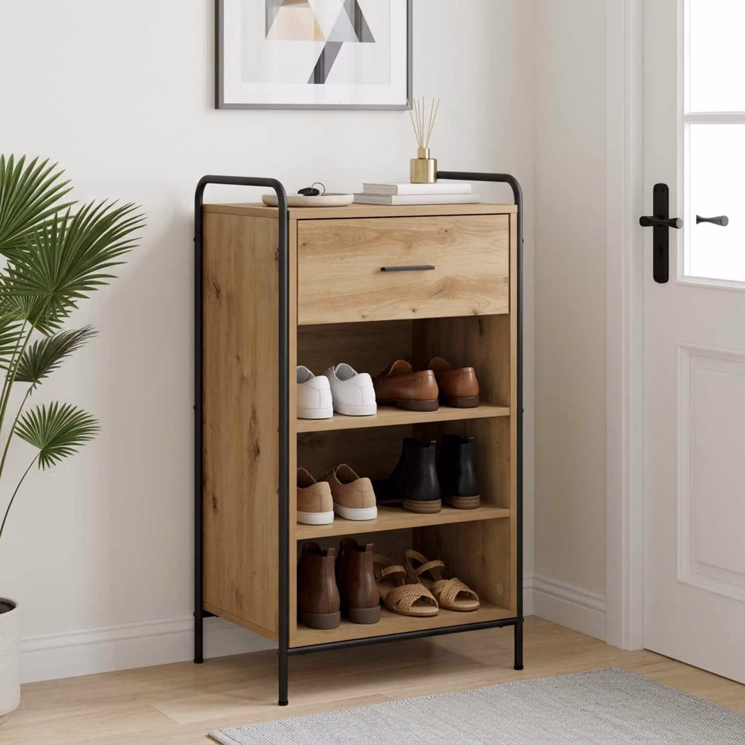 vidaXL Mobile per scarpe 51 x 36,5 x 93 cm Legno ingegnerizzato