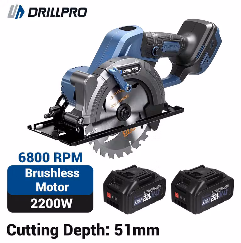 Sega circolare senza fili - Lama da 150 mm - Potenza 2200 W - Motore brushless