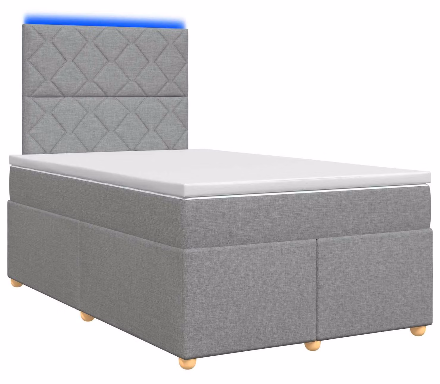 Letto a molle con materasso grigio chiaro 120 x 190 cm in tessuto