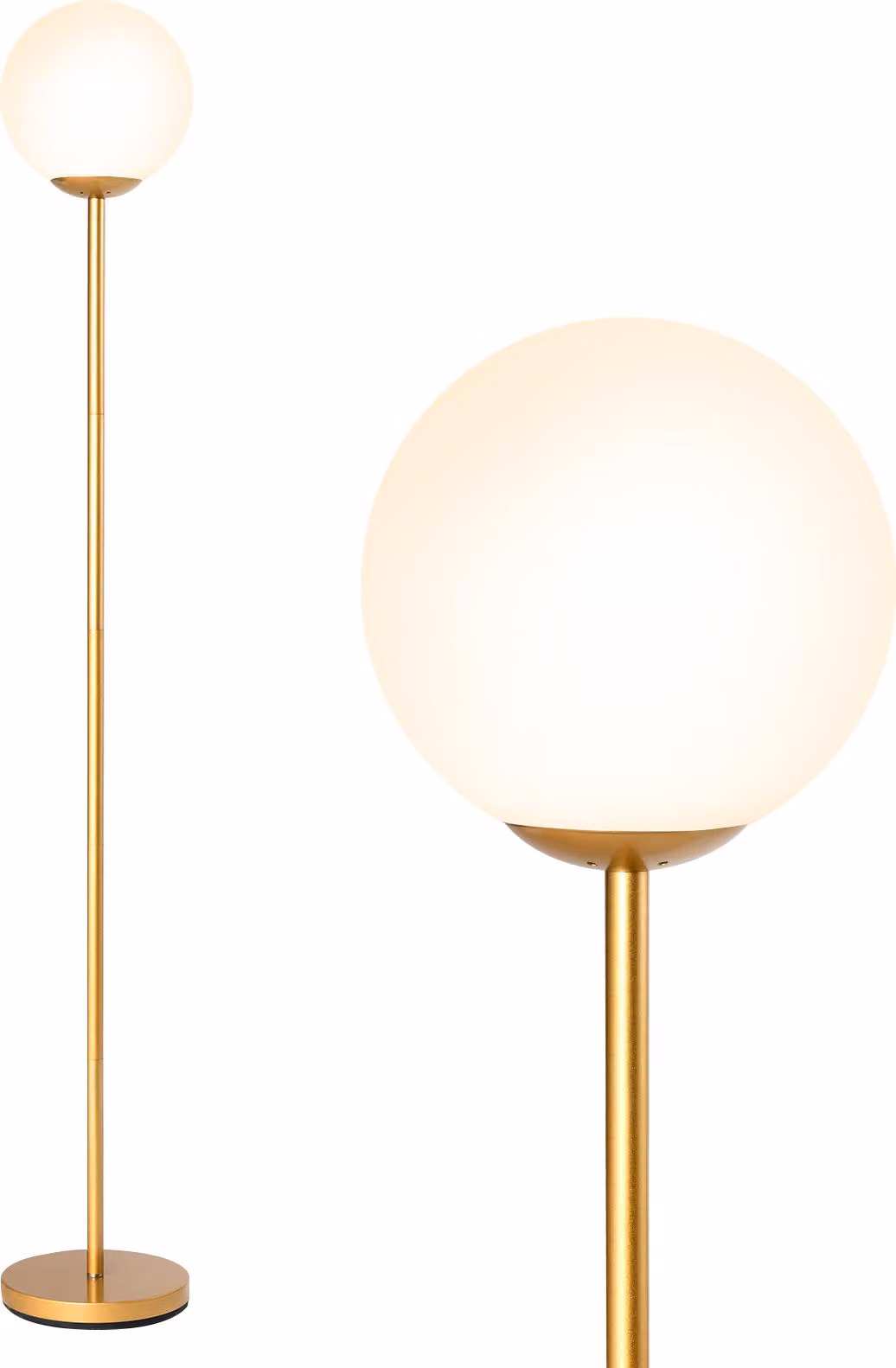 Lampada da terra moderna COSTWAY, lampada da lettura a piantana con pratico interruttore a pedale, base per lampadina E27 e robusta asta in metallo