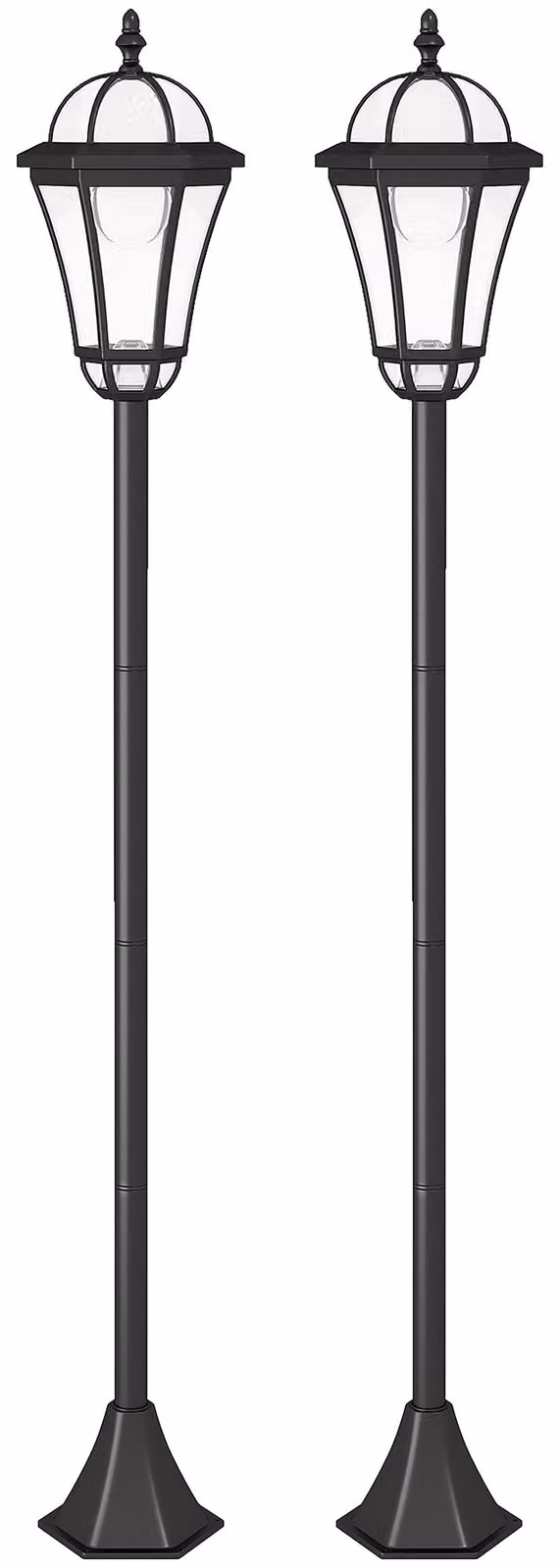 Outsunny Lanterna da giardino a LED Lanterna da sentiero 6 ore ABS 129 cm