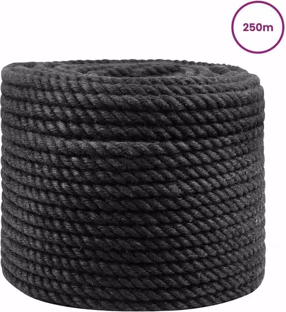 Corda in juta naturale 100% Tossa colore nero 120 cm