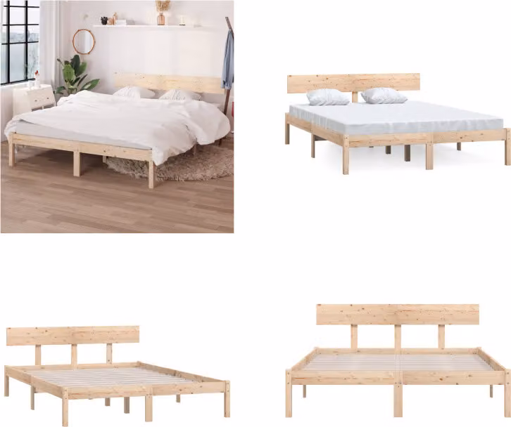 vidaXL Letto in legno massiccio di pino 140x200 cm - Struttura letto - Letto - Struttura letto in legno
