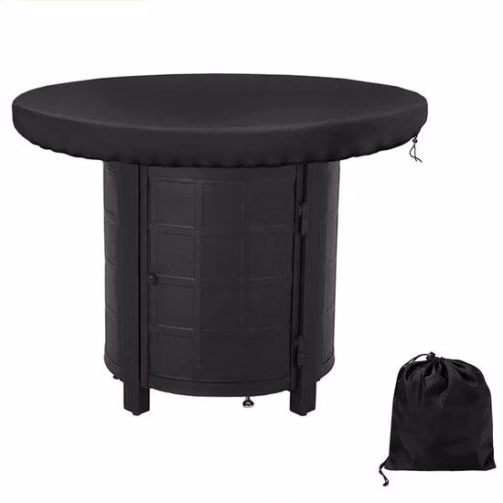 Custodia rotonda per barbecue in tessuto impermeabile 420D, nera, 80 cm