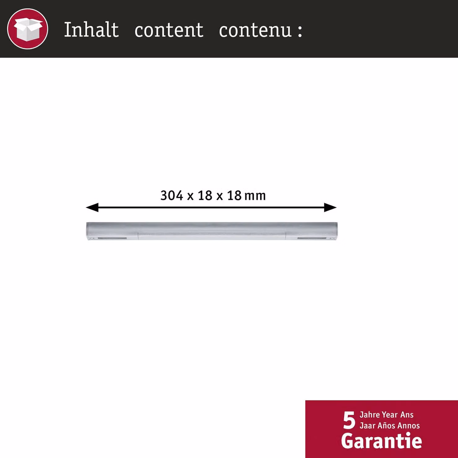 Paulmann Alimentazione centrale URail Zigbee, cromo opaco, lunga Mitteleinspeisung Zigbee, Cromo / Argento, Plastica