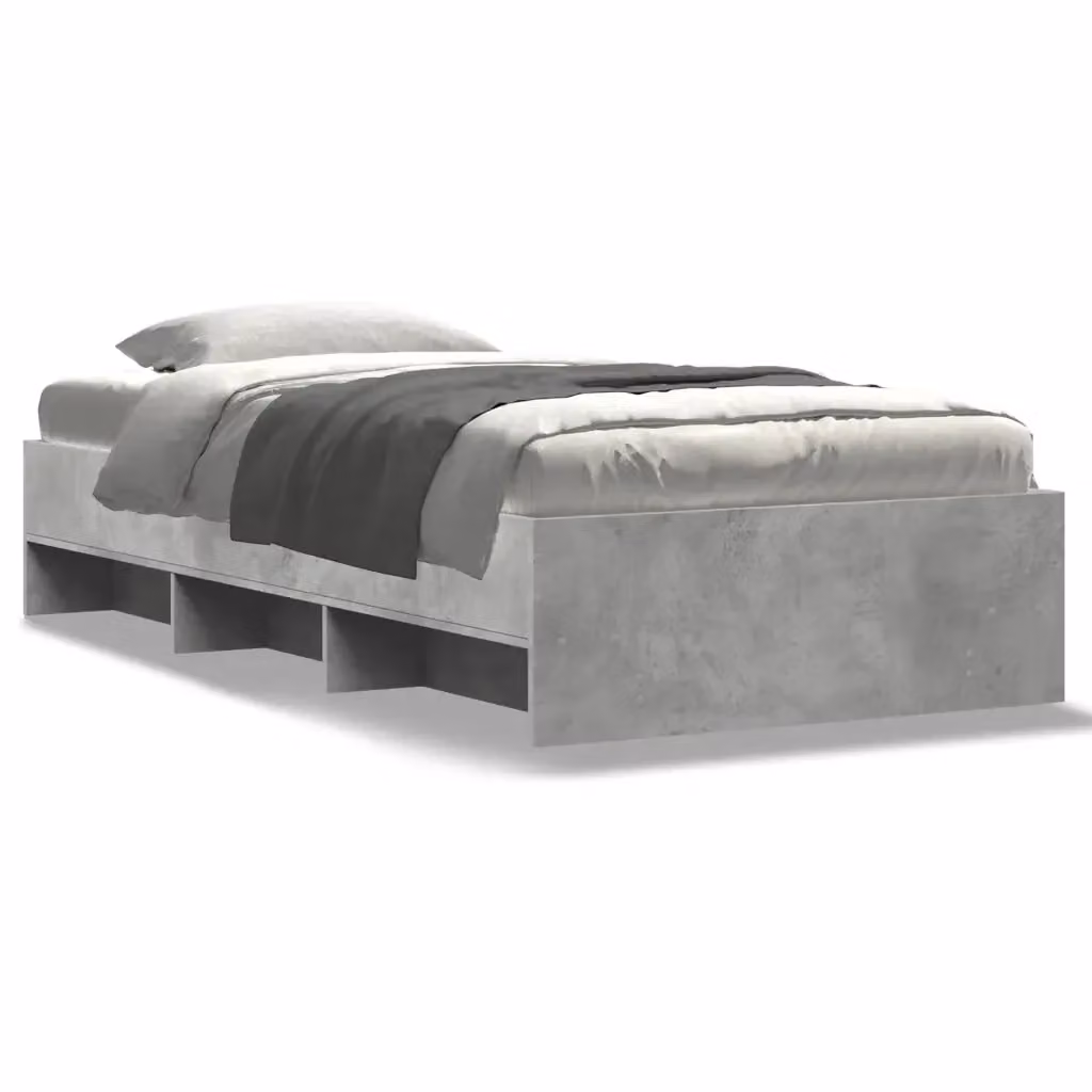Letto con contenitore vidaXL in legno multistrato grigio, L/P: 90 x 200 cm – 2