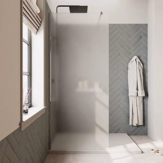 Doccia walk-in 90 cm vetro 8mm anticalcare opaco h200 profili cromo | Keros