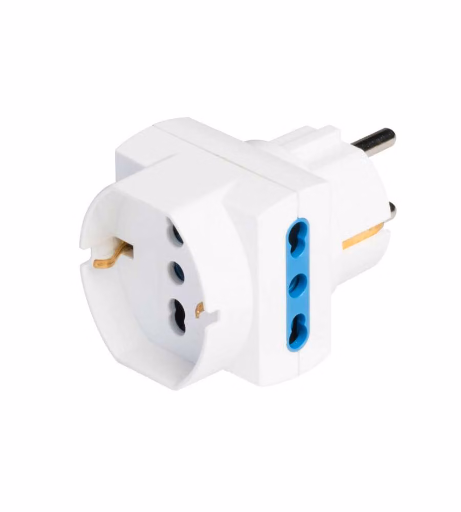 Adattatore pluristandard bianco spina 16A 2P+T 250V~