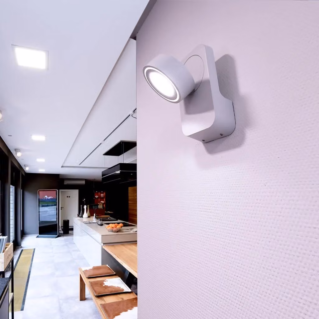 Applique a parete LED UNI II di PlanetItaly, faretto orientabile e dimmerabile da 12W, luce calda 3000K, colore bianco – 2