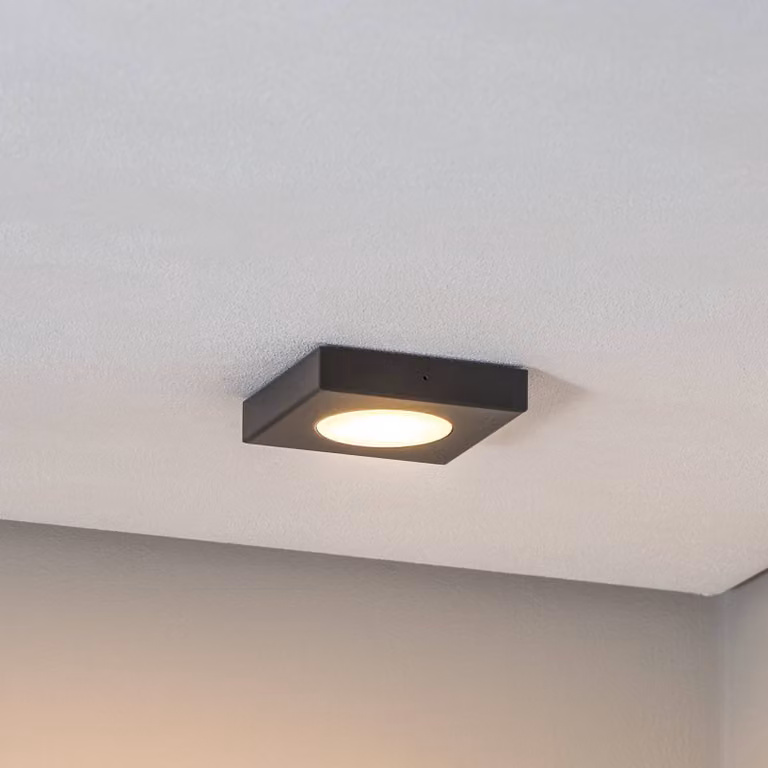 Plafoniera soffitto Hero SIGMA, dimmerabile, Nero, Corridoio, Metallo, Plafoniera