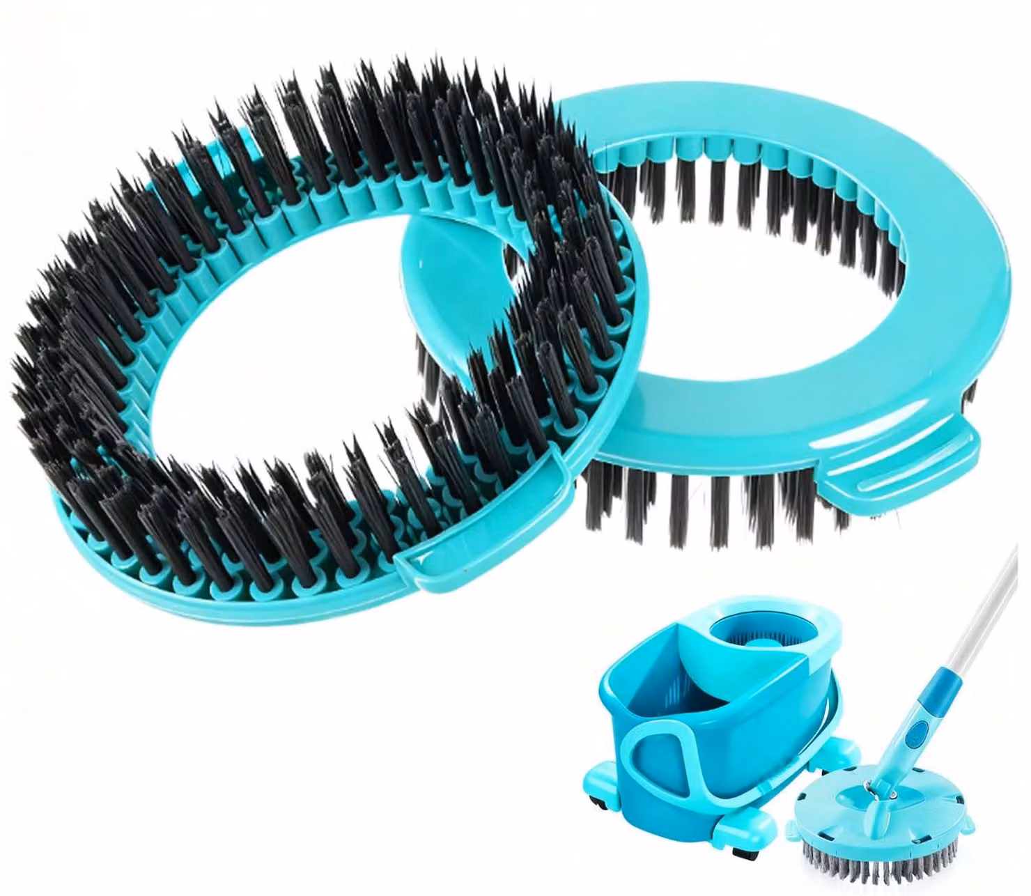 Confezione da 2 testine di ricambio per spazzola abrasiva, diametro 15,8 cm, colore blu-verde