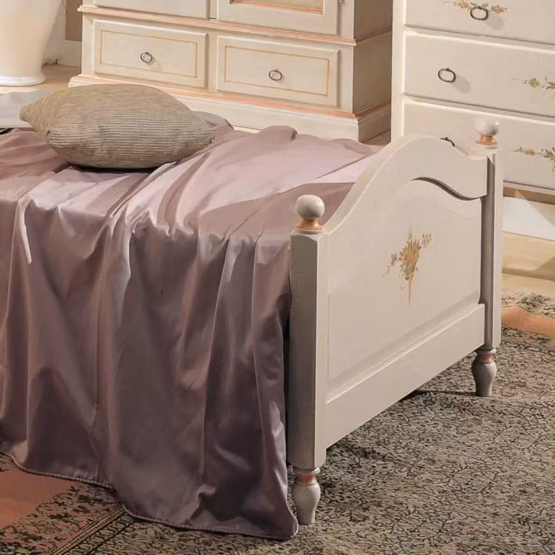 Letto singolo sagomato in legno bianco e rosa Mobili 2G L: 99 cm, P: 212 cm, H: 112 cm – 3