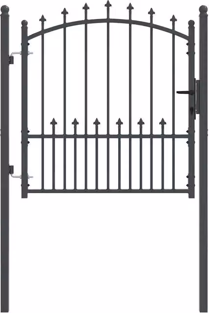 Cancello per recinzione a battente con punte Emmen in acciaio, colore antracite, L: 100 cm, H: 100 cm