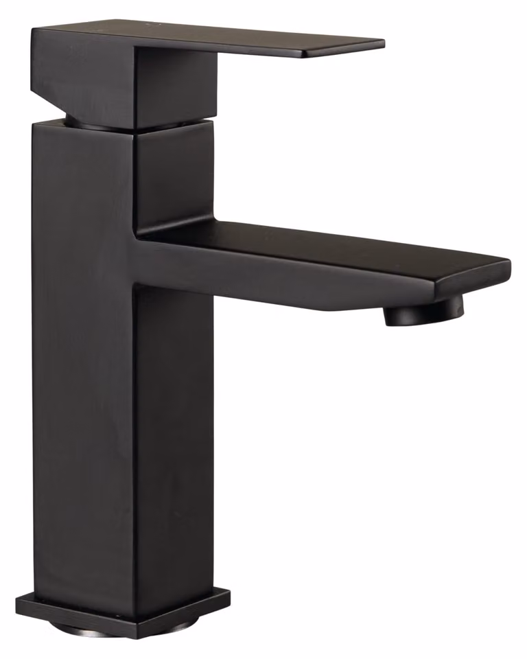 Rubinetto per vasca da bagno quadrato, acciaio inossidabile 304, monocomando, portata di 2,2 GPM, finitura nera opaca