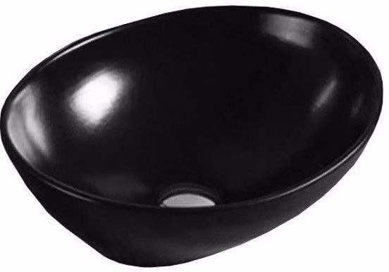 Mexen Elza lavabo da appoggio 40 x 33 cm, nero lucido - 21014070
