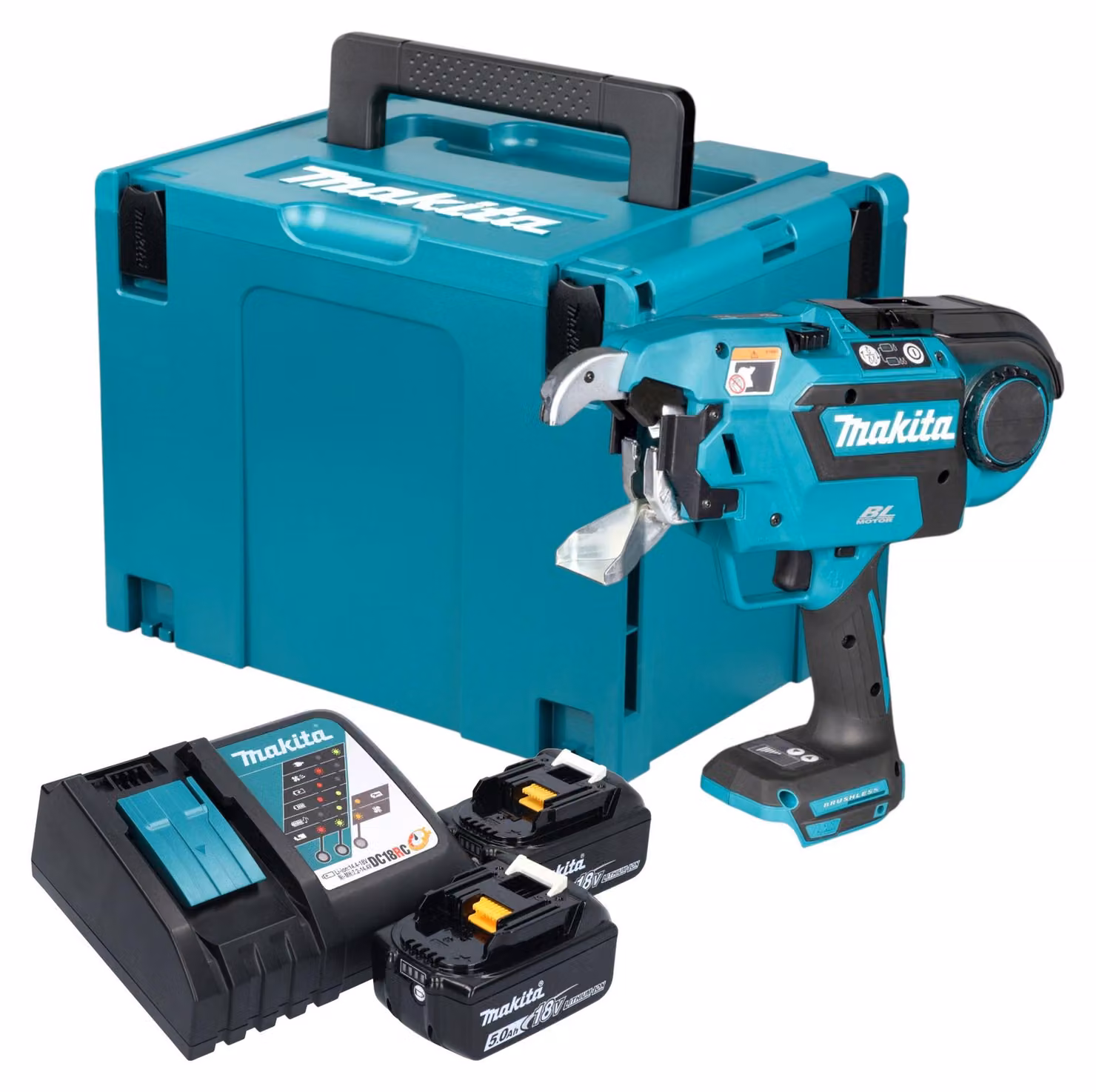 Makita DTR 181 RTJ Connettore per armatura a batteria 18 V 0,8 mm Brushless + 2x batteria 5,0 Ah + caricabatteria + Makpac