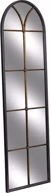 Specchio da parete in legno e ferro nero 60x3x190h cm