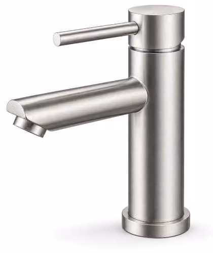 Rubinetto per lavabo Ibergrif M11103, realizzato in acciaio inossidabile spazzolato