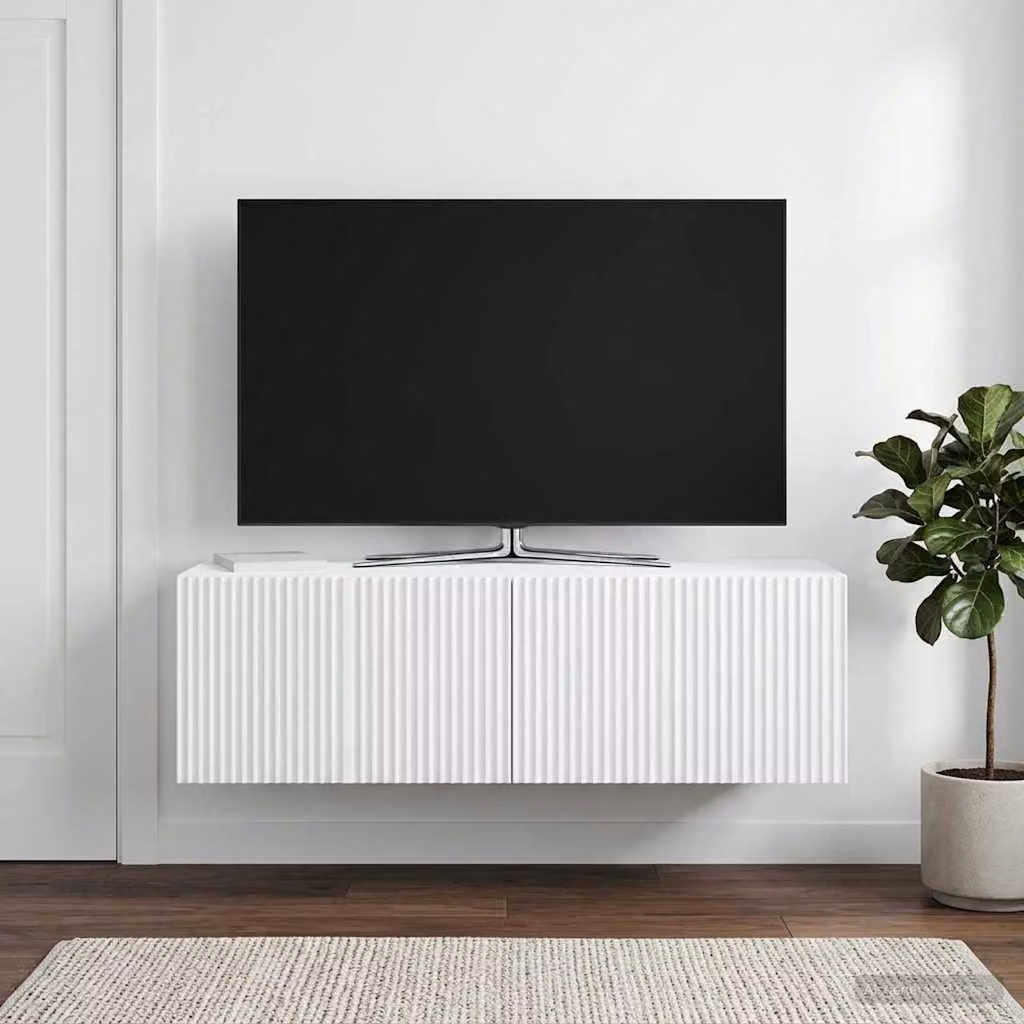 vidaXL Mobile Porta TV da Muro Bianco Moderno in MDF L/P/H: 98 x 31 x 30 cm