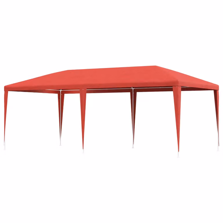 Tenda Party vidaXL Rossa in PE e Acciaio L: 600 cm, P: 300 cm, H: 255 cm