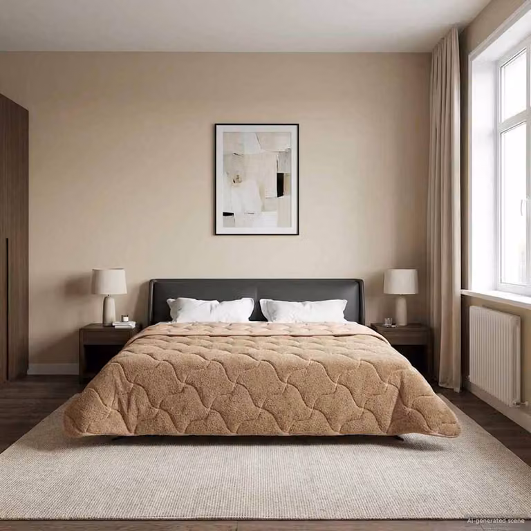 Piumino Letto Estivo vidaXL in Microfibra Traspirante e Reversibile, Tortora, L 220 x P 260 cm