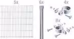 Alberts 643560 Staccionata doppia come set di recinzione completo di 23 pezzi, zincato a caldo, altezza 100 cm, lunghezza 10 m