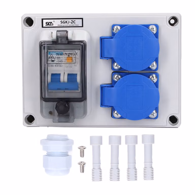 Presa a muro Doppia presa tedesca 200-250V con RCD 230V 40A 1P+N