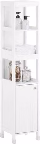 Cassa da bagno lunga - organizzatore sottile - contenitore di stoccaggio sottile - pannelli regolabili - 30x144x30cm - MDF E1