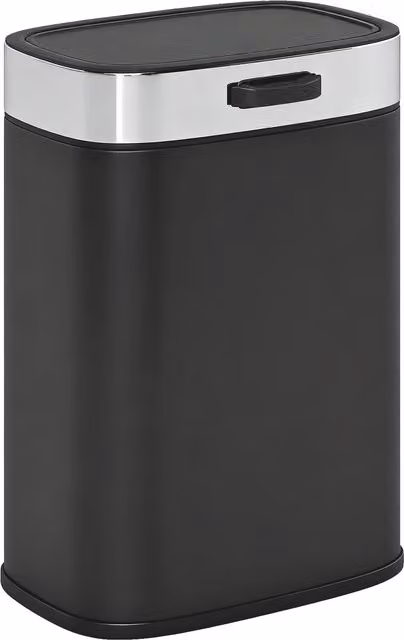 Cestino da cucina HOMCOM in acciaio con coperchio a ribalta e secchio interno removibile, Nero, L: 21,5 cm, P: 19,5 cm, H: 30 cm