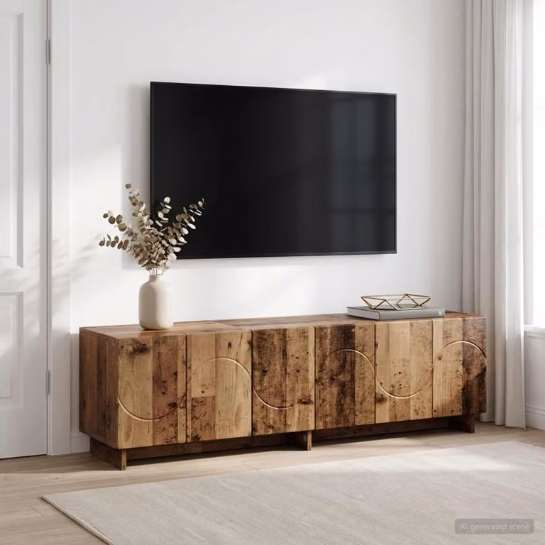 Supporto TV moderno vidaXL in legno marrone L 140 cm x P 34.5 cm x H 40 cm