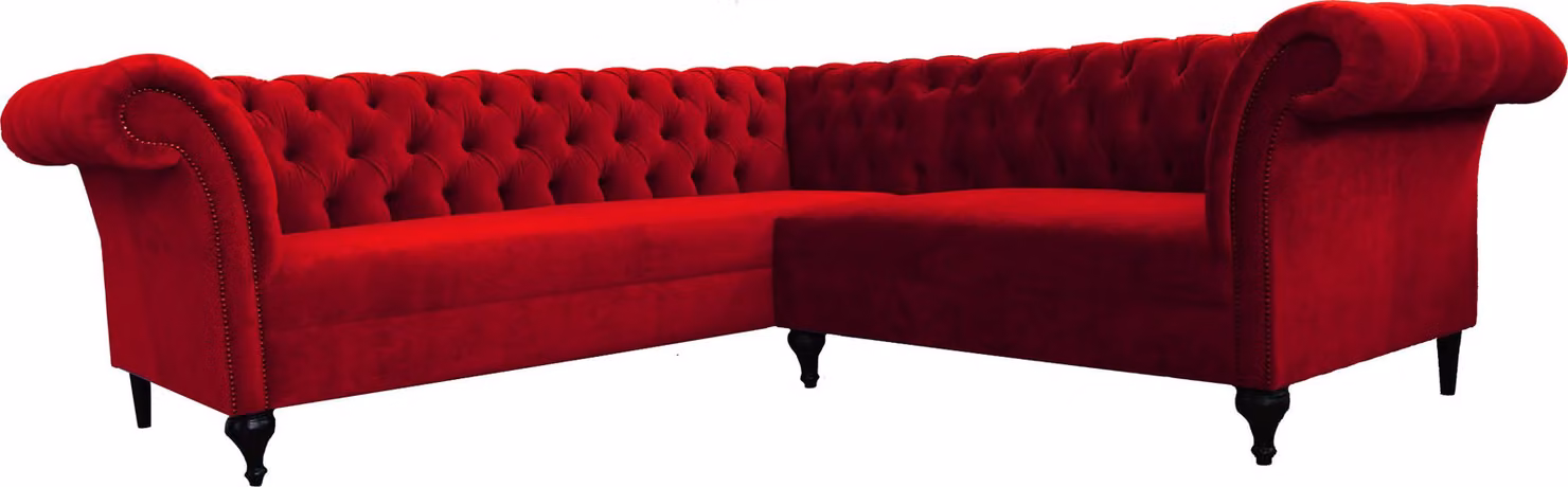 Chesterfield Ecksofa Eckcouch Designer Sofa Couch Samt Ledersofa SLIII Sofa №83